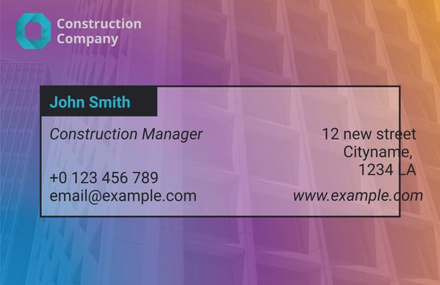 Modern Business Card for Construction and Design Professionals - Download Free Stock Templates Pikwizard.com