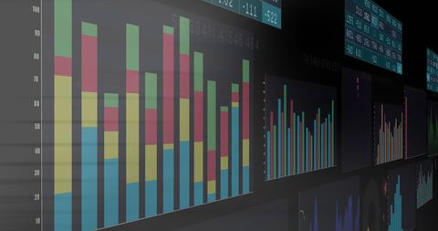 Multi-Screen Statistical Data Processing Display - Download Free Stock Images Pikwizard.com