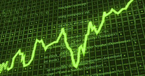 Inflation Graph with Data Code Overlay on Digital Screen - Download Free Stock Images Pikwizard.com