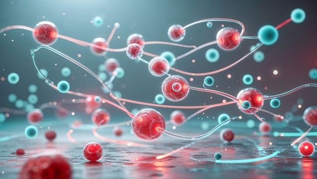 Futuristic Network with Glowing Nodes and Filaments