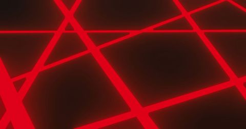 Abstract network of red neon lines on dark background