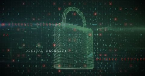 Cybersecurity Threats Concept with Digital Padlock - Download Free Stock Images Pikwizard.com