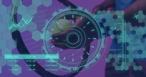 Digital interface enhancing tennis gameplay with data overlay