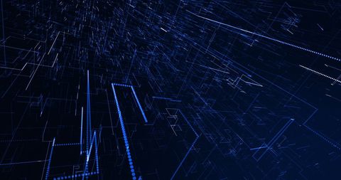 Dynamic Network of Glowing Lines in 3D Space - Download Free Stock Images Pikwizard.com