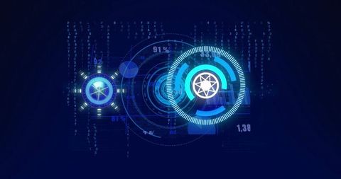 Futuristic Digital Interface with Circular Data Scanners - Download Free Stock Images Pikwizard.com