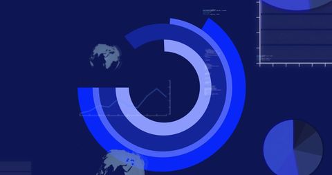 Abstract Data Analytics Background with Dynamic Blue Elements