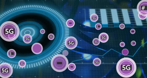 Futuristic 5G Network Concept with Radar and Graphs