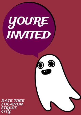 playful ghost invitation for halloween party - Download Free Stock Templates Pikwizard.com