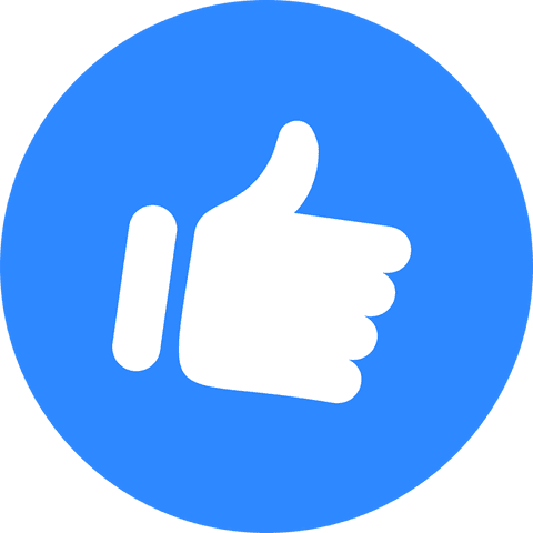 stylized white thumbs-up icon on blue circle with transparent background - Download Free Stock Videos Pikwizard.com