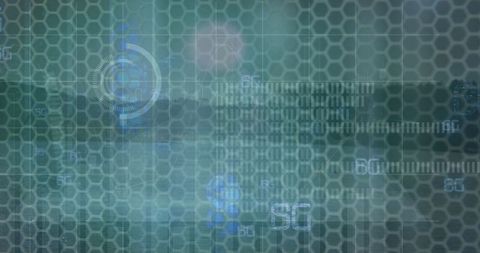 Futuristic Digital Interface with Data Elements on Hexagonal Grid - Download Free Stock Images Pikwizard.com