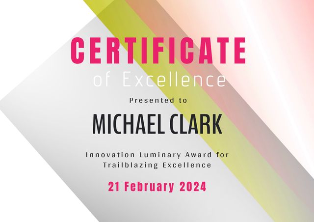 Minimalist Certificate of Excellence Template with Bold Typography - Download Free Stock Templates Pikwizard.com