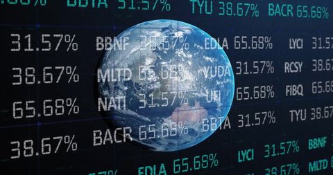Digital Globe with Financial Data Projections - Download Free Stock Images Pikwizard.com
