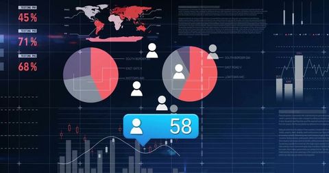 Digital Interface with Data Visualization Dashboard Statistics