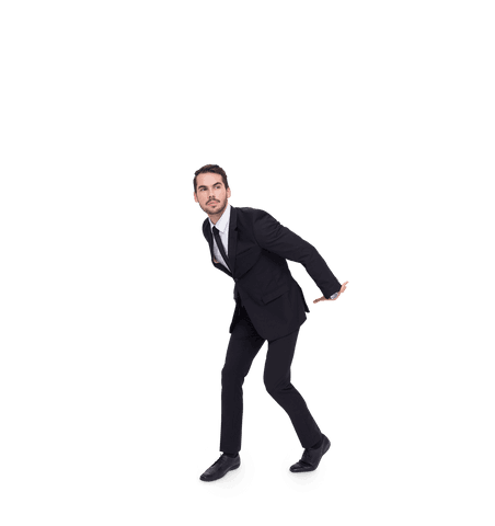 Transparent Businessman Sly Motion Gazing Away PNG
