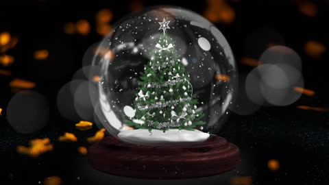 Festive Snow Globe with Christmas Tree Animation