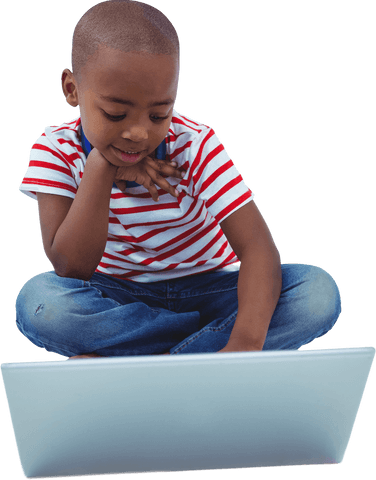 Transparent Young Boy Using Laptop Outdoors Expression Happy - Download Free Stock Videos Pikwizard.com
