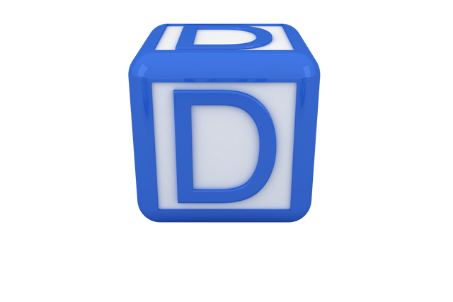 Blue Letter D Cube on Transparent Background Digital Illustration - Download Free Stock Videos Pikwizard.com