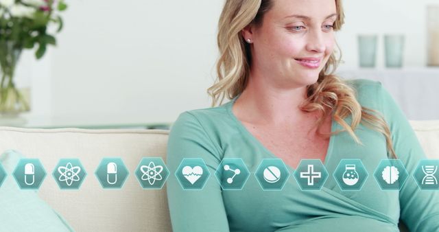 Expectant Mother Engaging with Digital Health - Download Free Stock Images Pikwizard.com