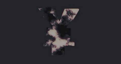 Yen symbol cloudy vapor texture abstract background