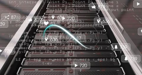 Futuristic Data Processing on Servers Representing Digital Business Network