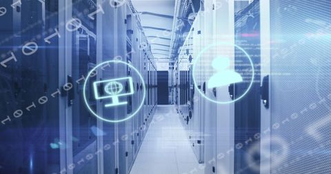 Digital Network and Binary Coding in Data Center - Download Free Stock Images Pikwizard.com
