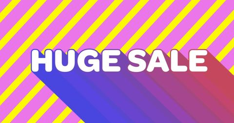 Bright Striped Banner Highlighting Huge Sale
