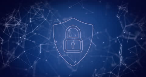 Secure Network Technology with Digital Padlock Icon