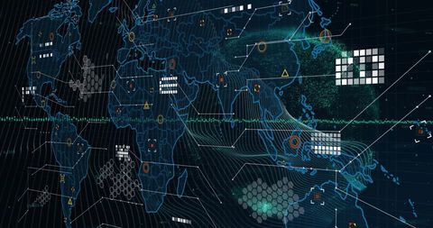 Global Digital Interface and Data Processing Visualization - Download Free Stock Images Pikwizard.com