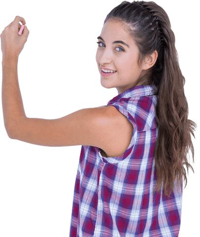 transparent smiling woman writing on clear surface - Download Free Stock Videos Pikwizard.com