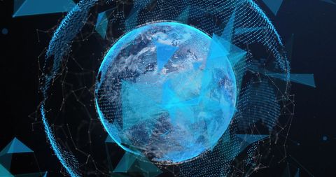 Abstract Digital Earth Art with Geometric Overlays - Download Free Stock Images Pikwizard.com