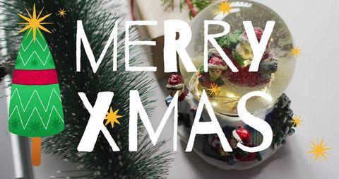 Merry Xmas Greetings with Festive Decorations