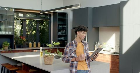 Cozy Morning Routine in Modern Kitchen with Natural Light