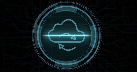 Futuristic Cloud Computing Interface with Neon Glow - Download Free Stock Images Pikwizard.com