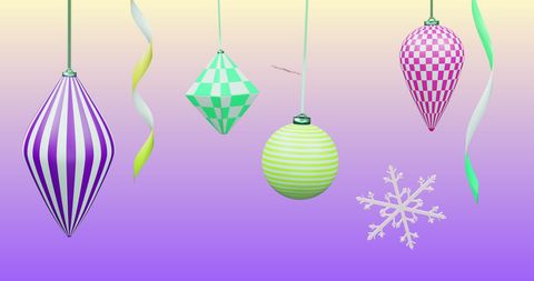 Christmas Decorations in Pastel Madrigal with Snowflakes