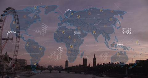 Global Financial Data Analytics with London Skyline