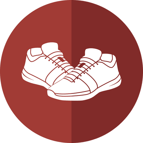 Transparent vector illustration of shoes on brown circles