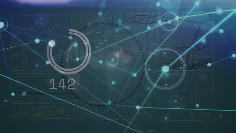 Futuristic Network Connections and Data Processing Interface