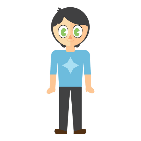 Happy Cartoon Man with Green Eyes on Transparent Background - Download Free Stock Videos Pikwizard.com