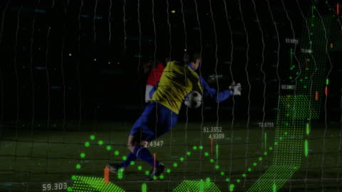 Football Graphics Overlaid with Financial Data Visualizations