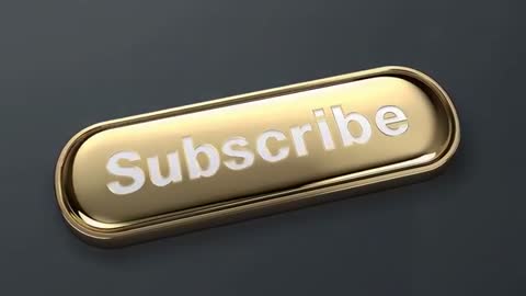 Rotating Gold Subscribe Button Clip — Shiny Metallic Call-to-Action Closeup Loop