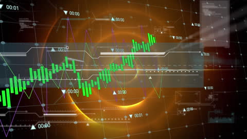Futuristic Financial Analytics Dashboard with Data Charts