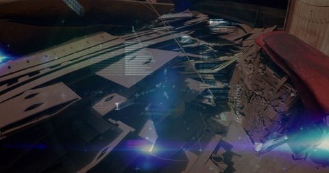 Financial Data Overlay on Industrial Recycling Site Reflecting Urban Economics