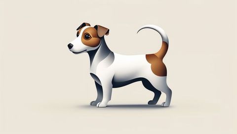 Minimalist jack russell terrier illustration in modern art style
