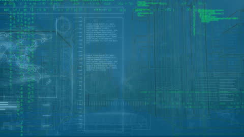 Abstract Digital Data Visualization on Blue Screen