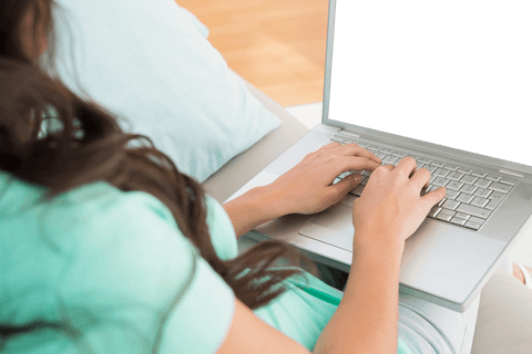 Woman Typing on Laptop with Blank Transparent Screen Background - Download Free Stock Videos Pikwizard.com