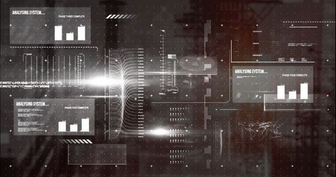 futuristic digital interface with data flow and analytics panels - Download Free Stock Images Pikwizard.com