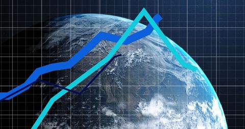 Global Financial Trends with Upward and Downward Projections - Download Free Stock Images Pikwizard.com
