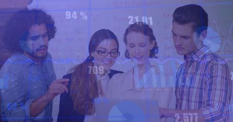 Financial Data Analysis Team Collaborating on Project