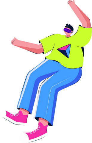 colorful floating vr figure with transparent background - Download Free Stock Videos Pikwizard.com