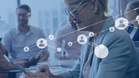 Senior Professional Exploring Business Network Connections